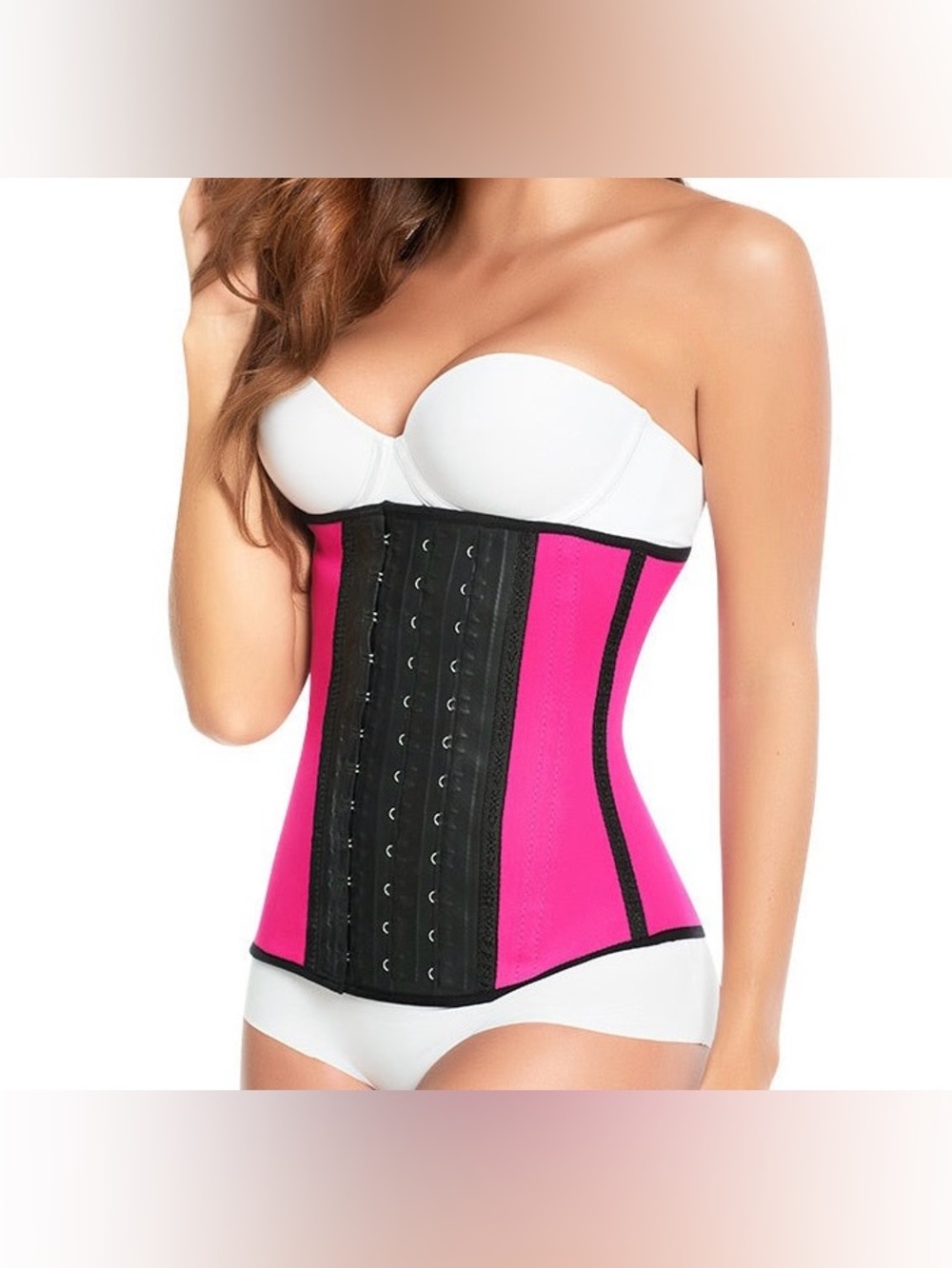 Women’s Waist Trainer Cincher Girdle Faja in Pink & Black
